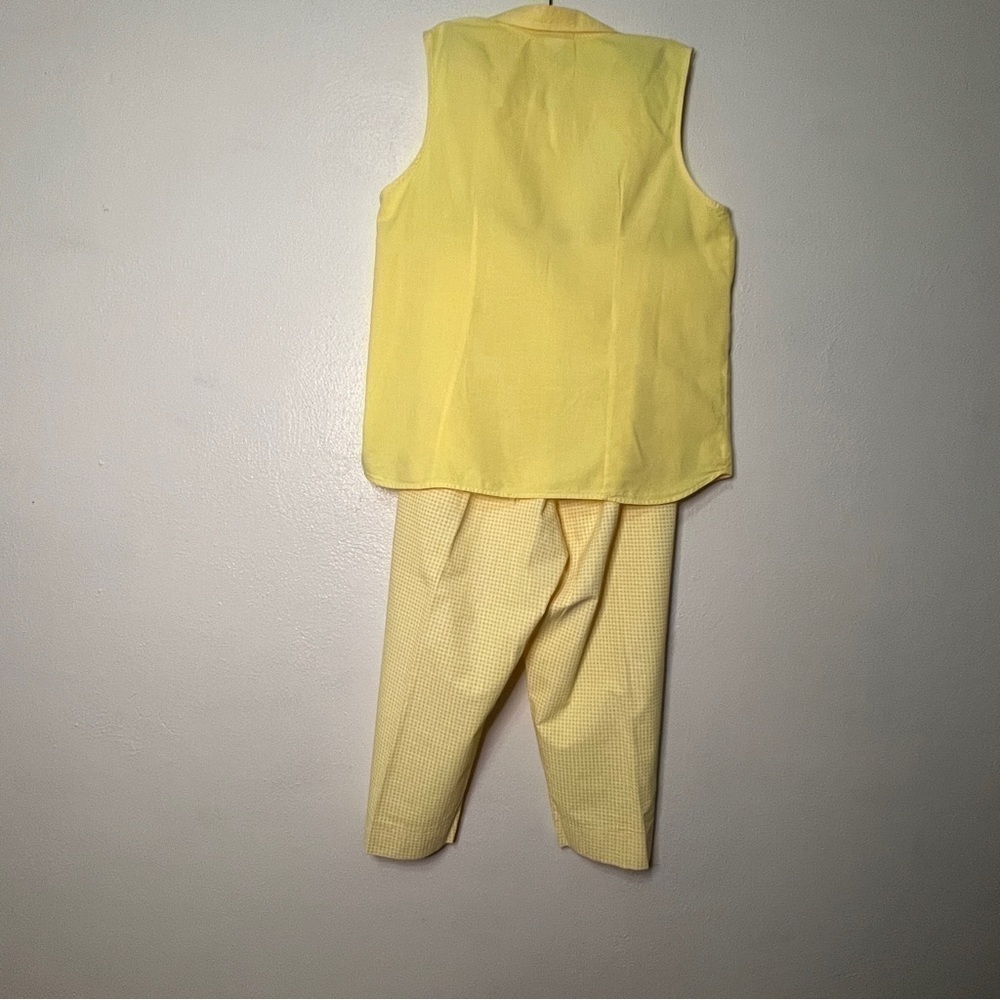 Fresh Produce set: yellow sleeveless shirt, Sz L. Yellow gingham pants, Sz XL. - Picture 7 of 13